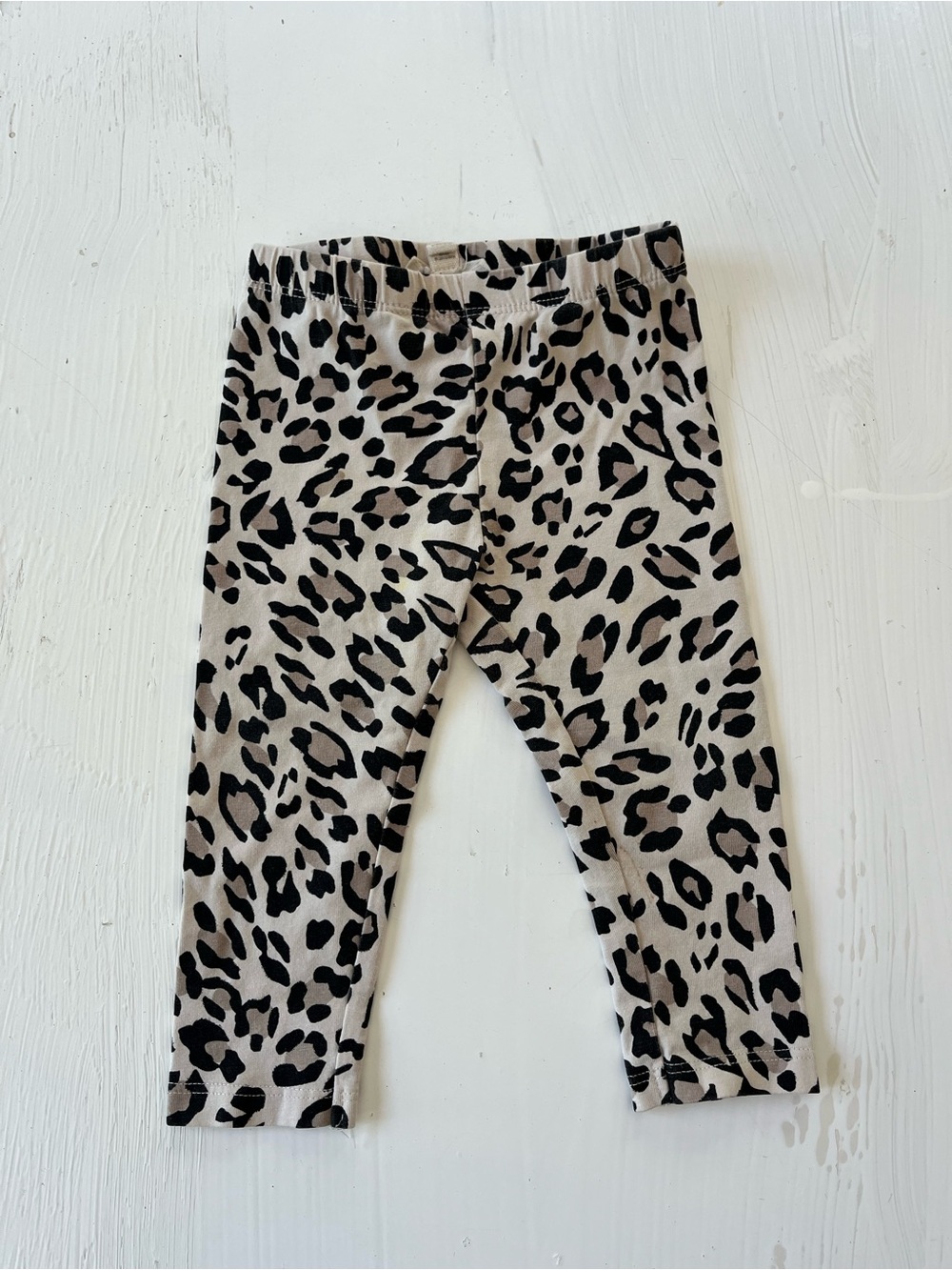 Jessica Simpson Beige and Black Leopard Print Kids Leggings